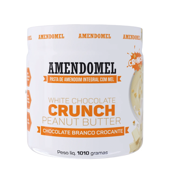 Pasta de Amendoim Chocolate Branco Crocante 1kg - Amendomel