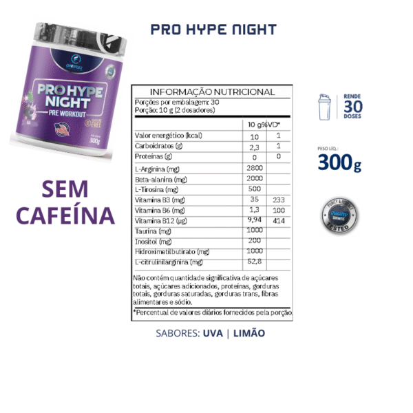 ProHype NIGHT 300g Limão - OneFull® - Imagem 2