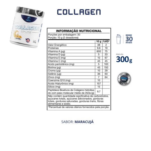 Collagen C-PURE Maracujá 300g - OneFull® - Imagem 2