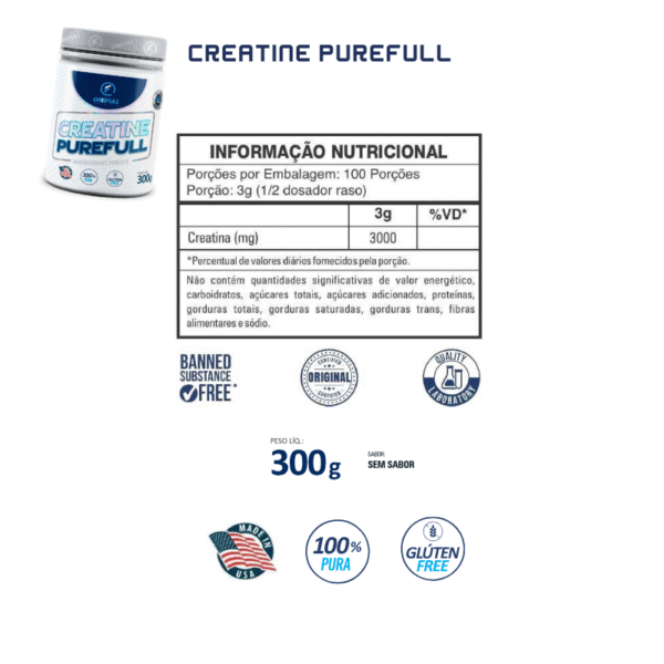 Creatina PureFull 300g - OneFull® - Imagem 2