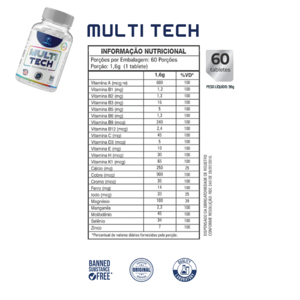 MultiTech - Multivitaminico 60tbs - OneFull® - Imagem 2