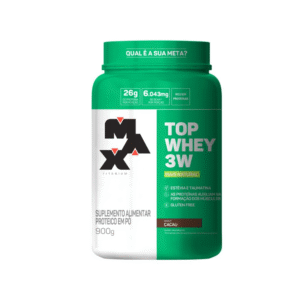 Top Whey 3w + NATURAL Pote 900g Cacau- Max Titanium