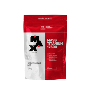 Hipercalórico MASS 17500 1,4kg - Morango - Max Titanium