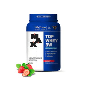 Top Whey 3w + Performance 900g - MORANGO - Max Titanium