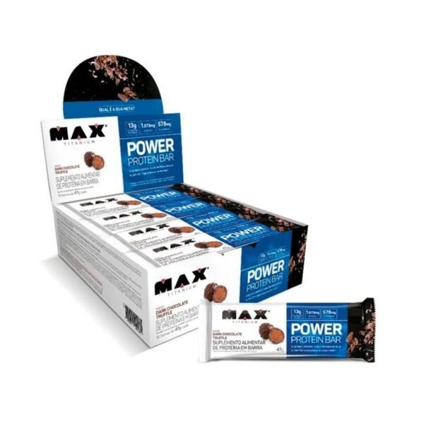 Power Protein Bar c/ 12 de 41g - DARK CHOCOLATE TRUFFLE - Max Titanium