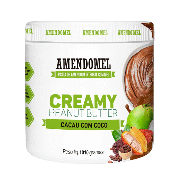 Pasta de Amendoim Cacau e Coco 1kg - Amendomel