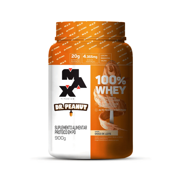100% WHEY DR PEANUT POTE 900G DOCE DE LEITE - Max Titanium