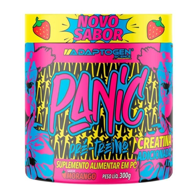 Panic Pre Workout Morango 300g - Adaptogen